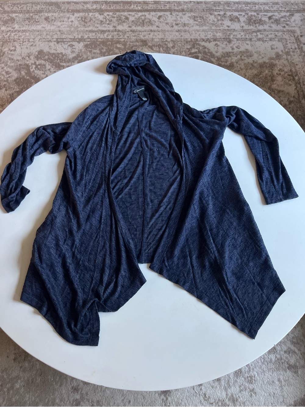 INC International Concepts Blue Hooded Cardigan Sweater, Size Medium